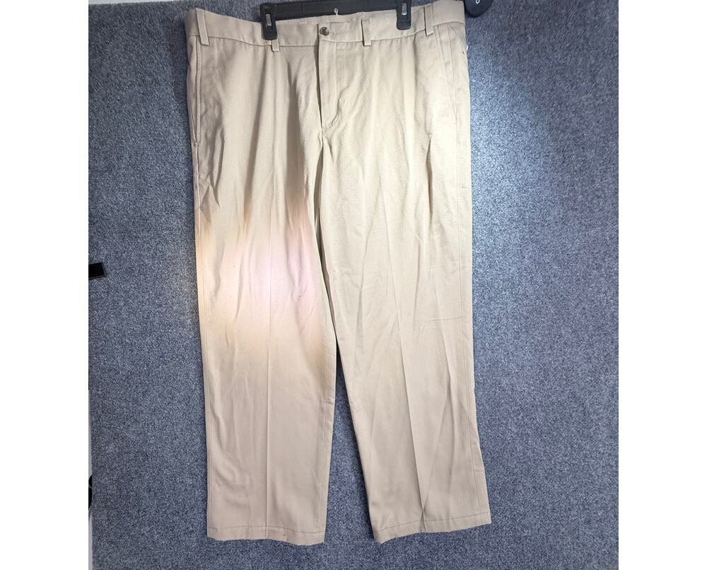 Eddie Bauer Men's Khaki Wrinkle Free Relaxed Fit Chino 100% Cotton Pants Size 42